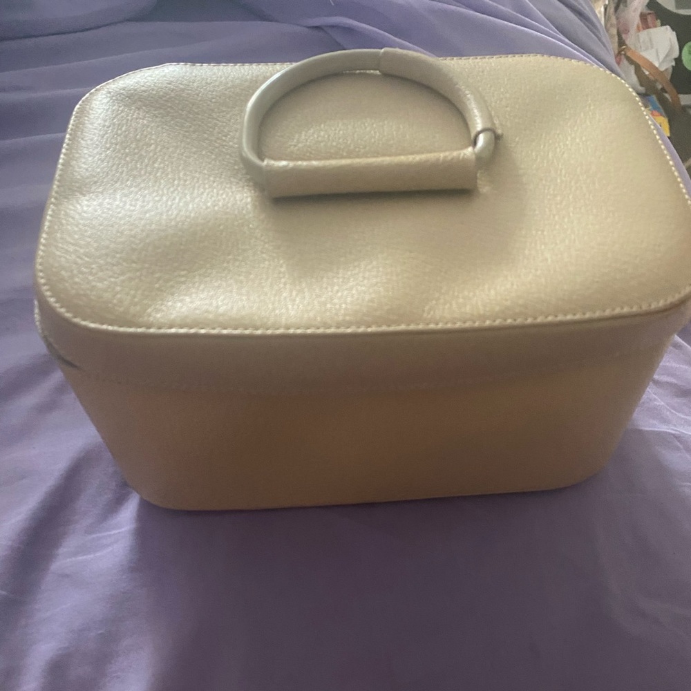 Light green/ beige bamboo gucci makeup bag